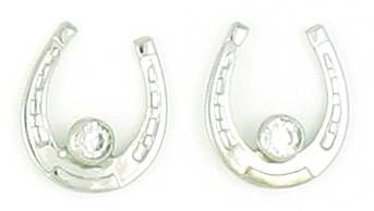 Finishing Touch Horseshoe with Large Stone Earrings