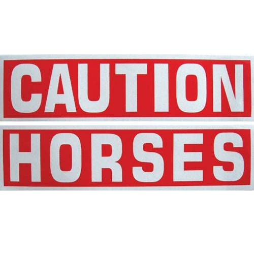 Caution Horses Reflective Sticker