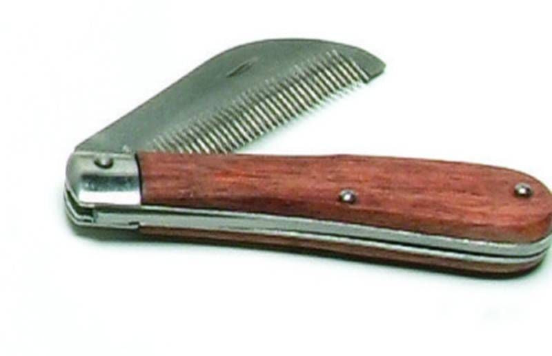 Folding Stripping Comb Wood Handle