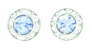 Finishing Touch Crystal Rondelle Earrings Sapphire
