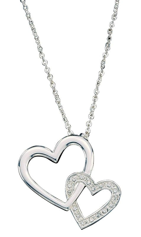 Montana Silversmiths Double Heart/Crystal Necklace