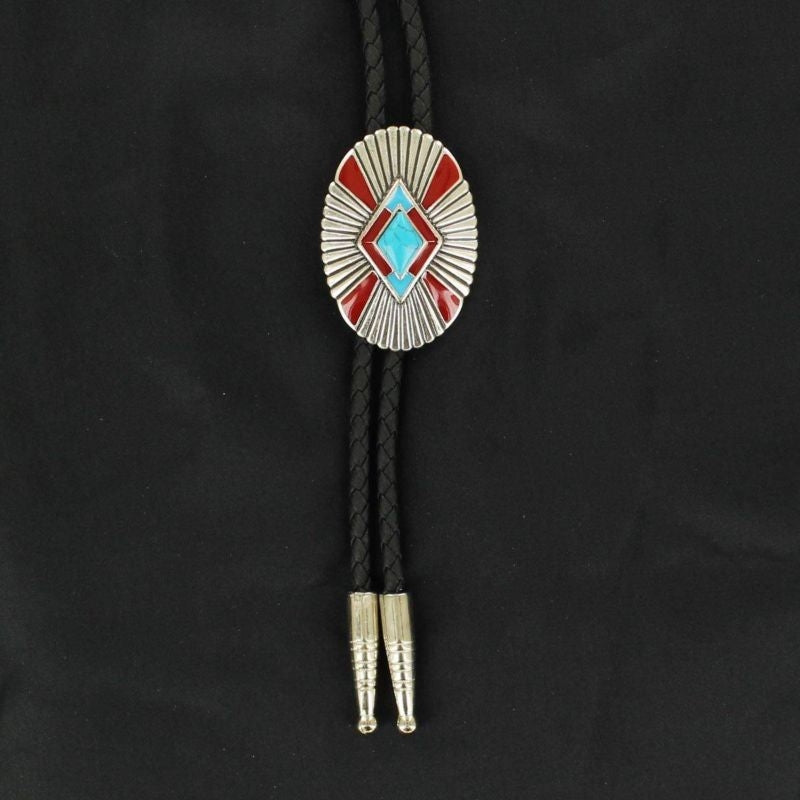Double S Southwestern Design Bolo Red Blue