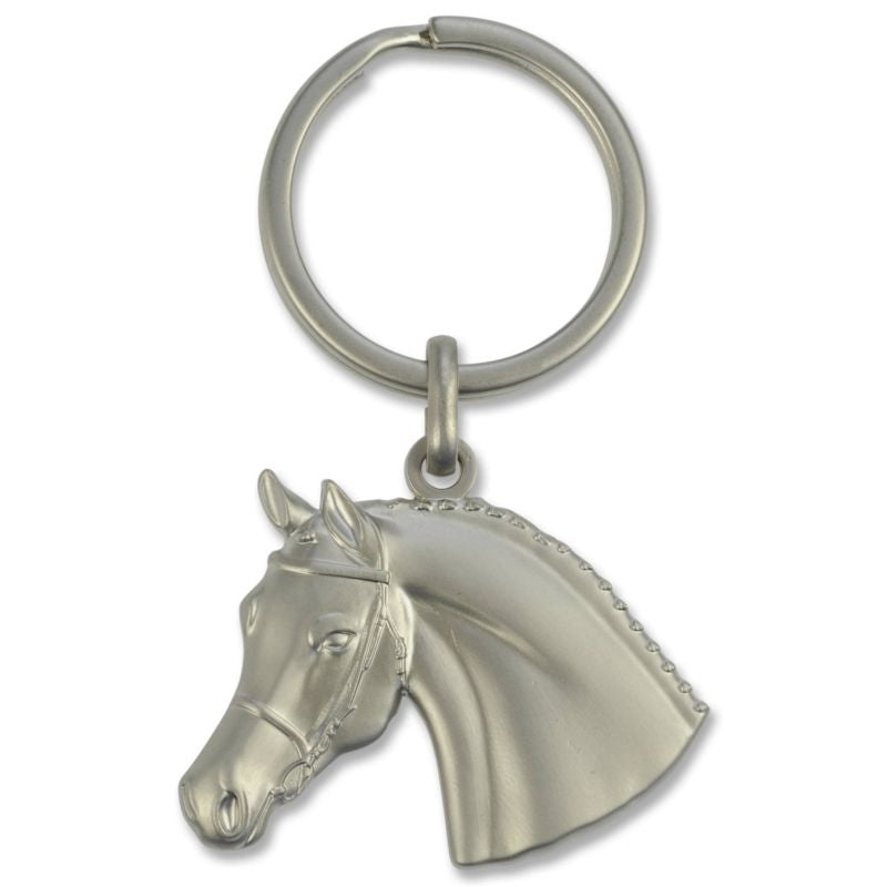 3D Horse Head W Bridle KeychainSilver