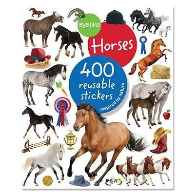 Eyelike Horses Sticker Book Black/White