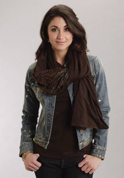 Stetson Ladies Jersey Scarf Brown