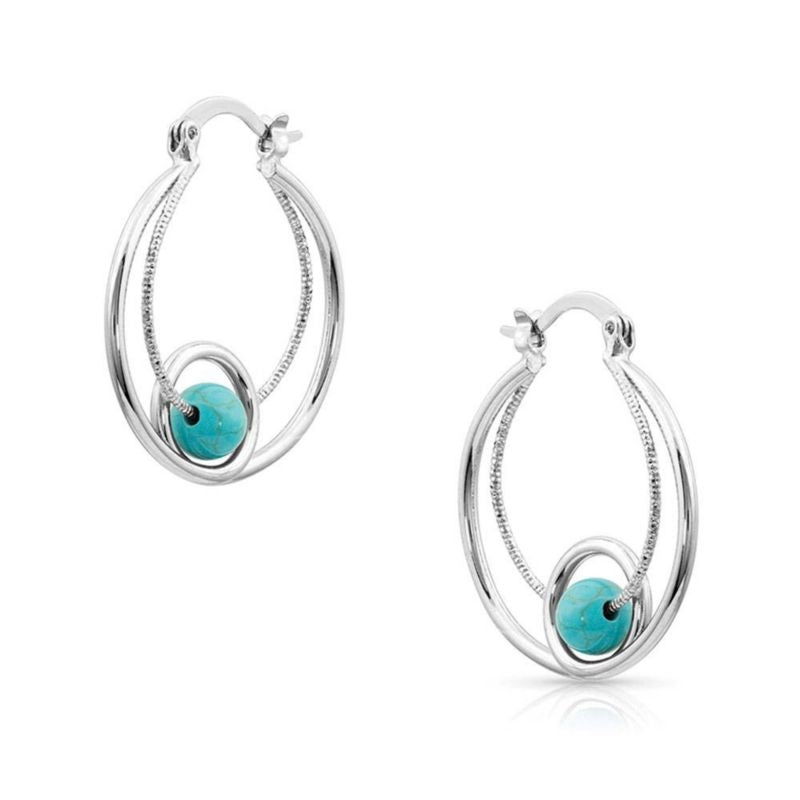 Montana Silversmiths Tangled Turq Hoop Earrings