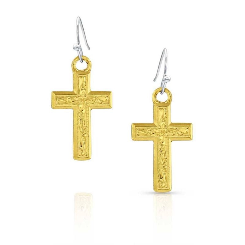 Montana Silversmiths World of Faith Cross Earrings