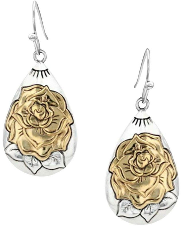 Montana Silversmiths Emerging Rose Earrings