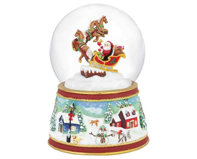 Breyer Santas Sleigh Musical Snow Globe