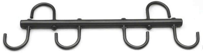 4 Prong Swivel Tack Rack 17in Black
