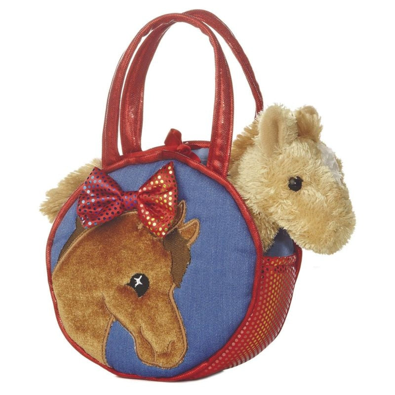 Plush Horse In Pretty Bow Purse 7In