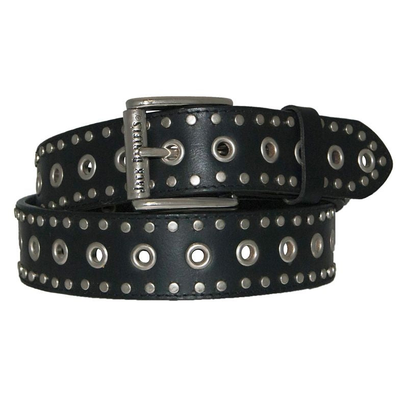 Jack Daniels Studded Leather Belt with Grommets