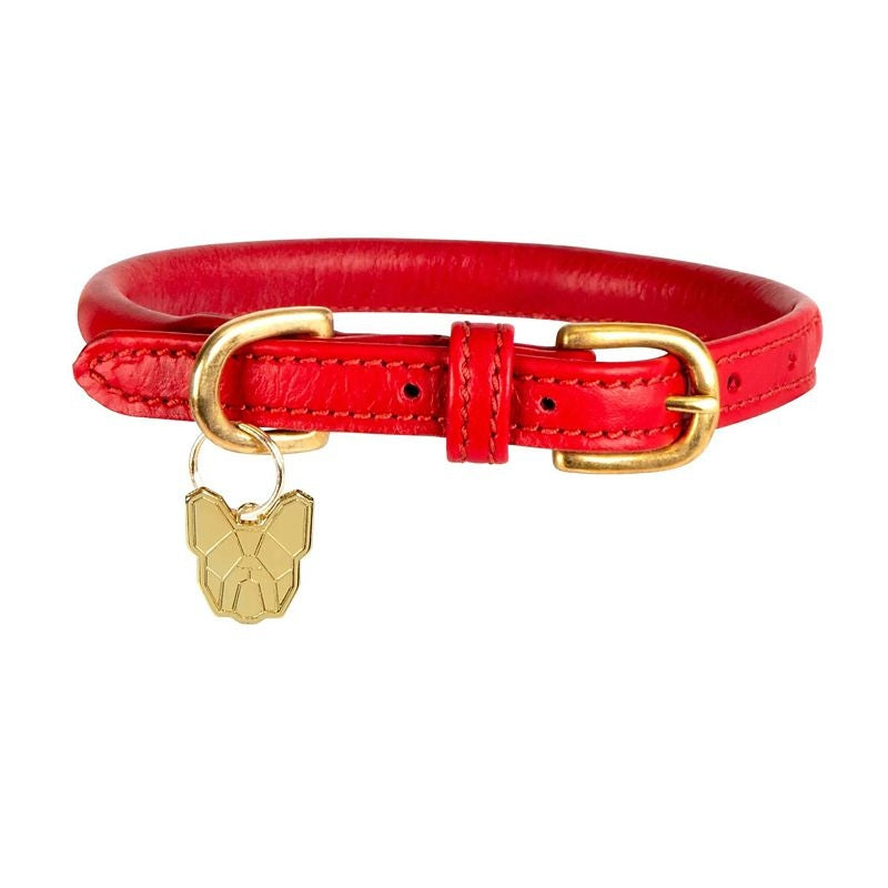 Digby Fox Rolled Leather Dog Collar