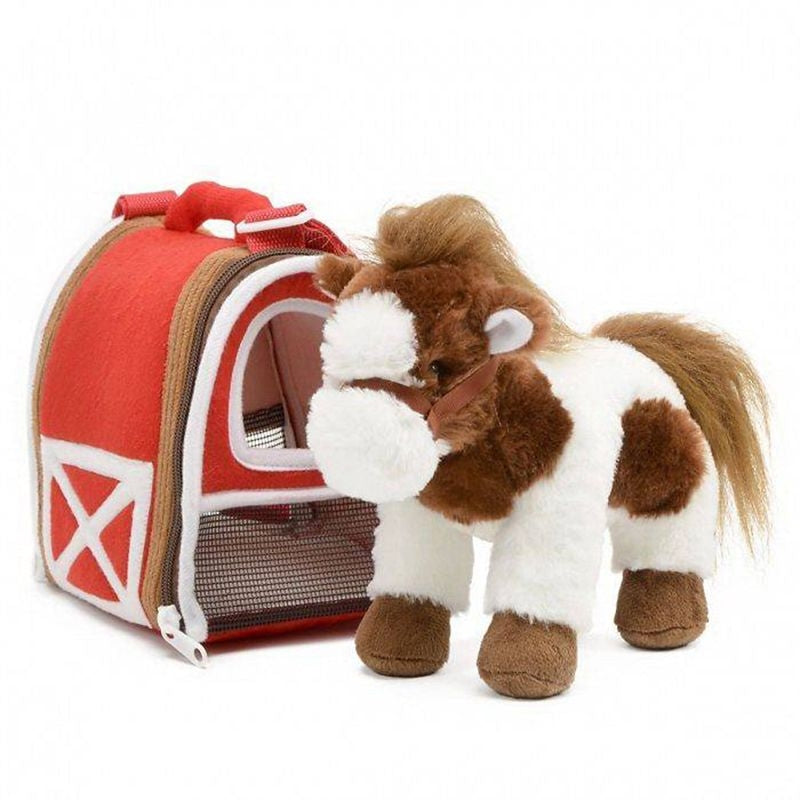 Horse In Stable Carrier 8" Brown