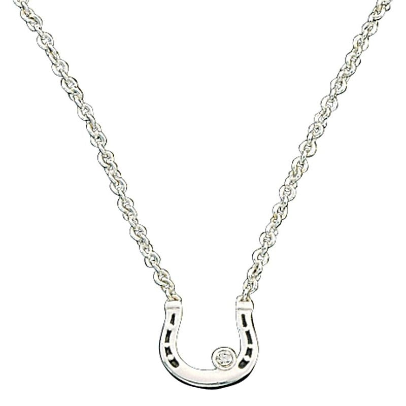 Montana Silver Small Horseshoe with Crystal Necklace
