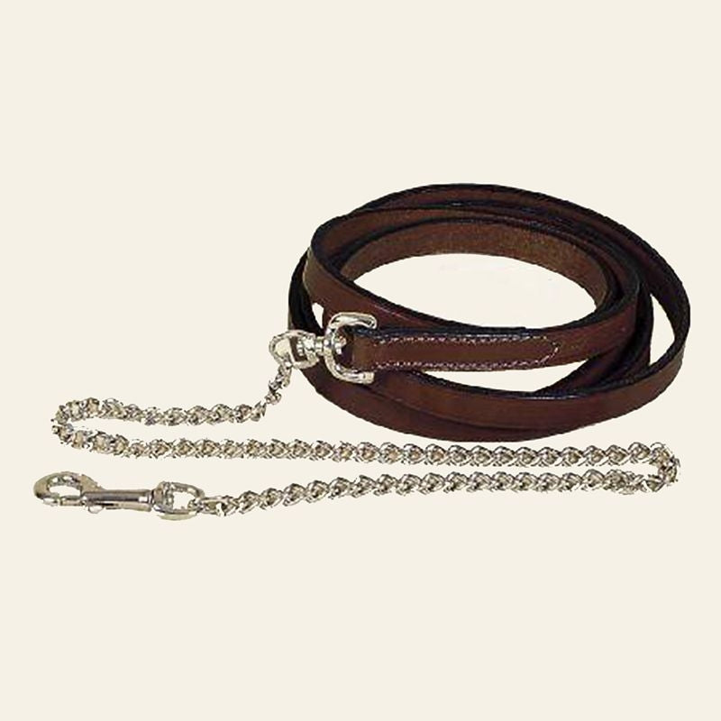 Tory Leather Single Ply Lead with Nickel Plated Chain