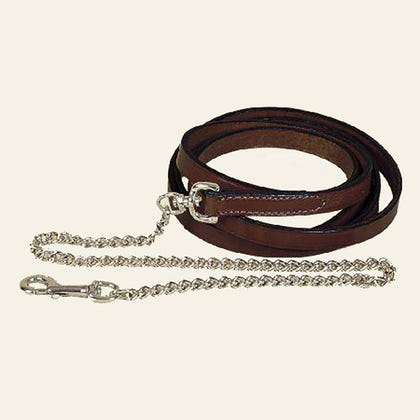 Tory Leather Single Ply Lead with Nickel Plated Chain