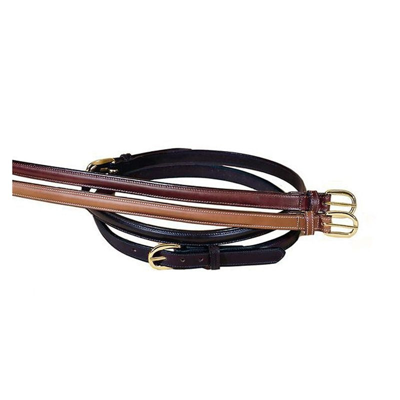 3/4In Raised Leather Belt With Sewn Buckle 24 Brn