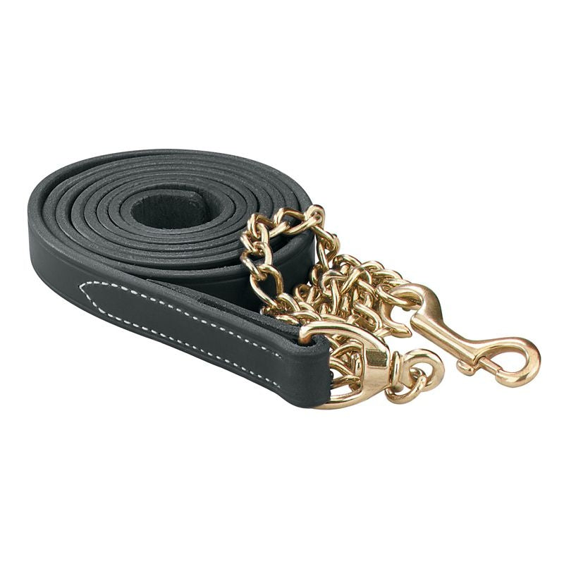 Perris 7Ft Leather Lead with Chain