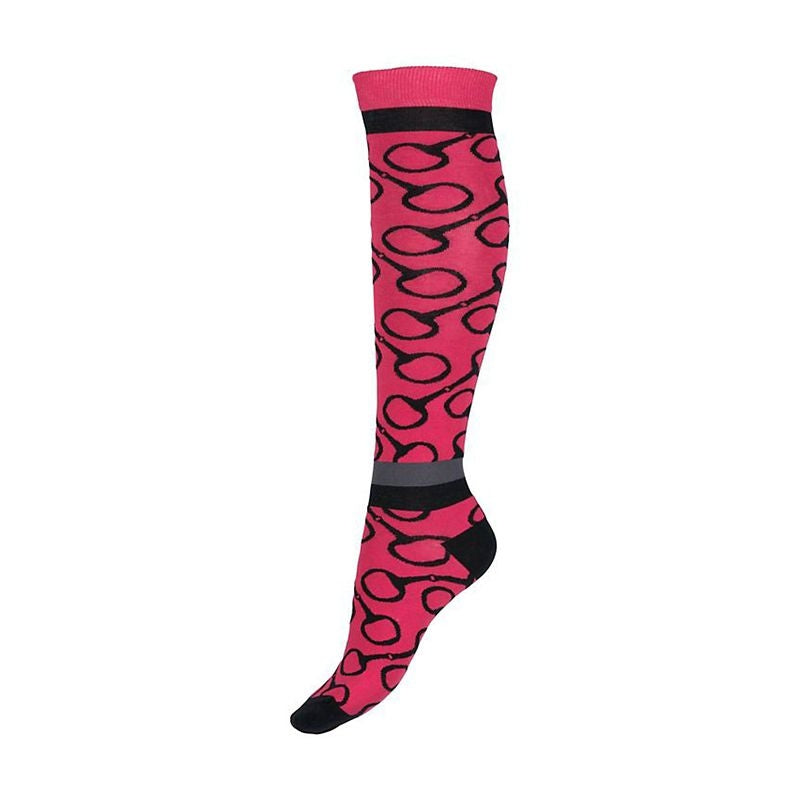 Horze Jacquard Knit Riding Knee Socks 6-7.5 Beetle