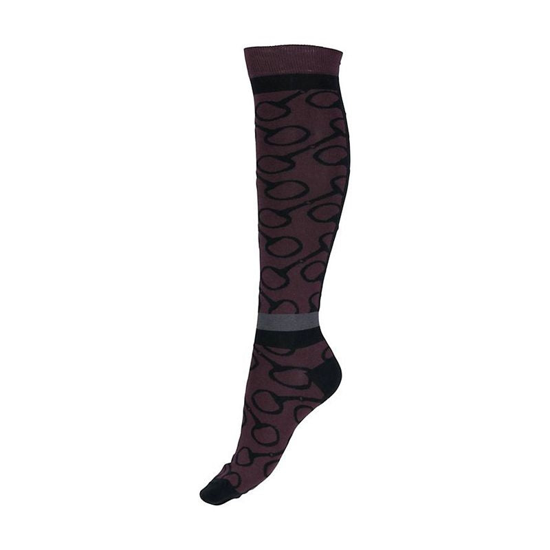 Horze Jacquard Knit Riding Knee Socks 6-7.5 Beetle