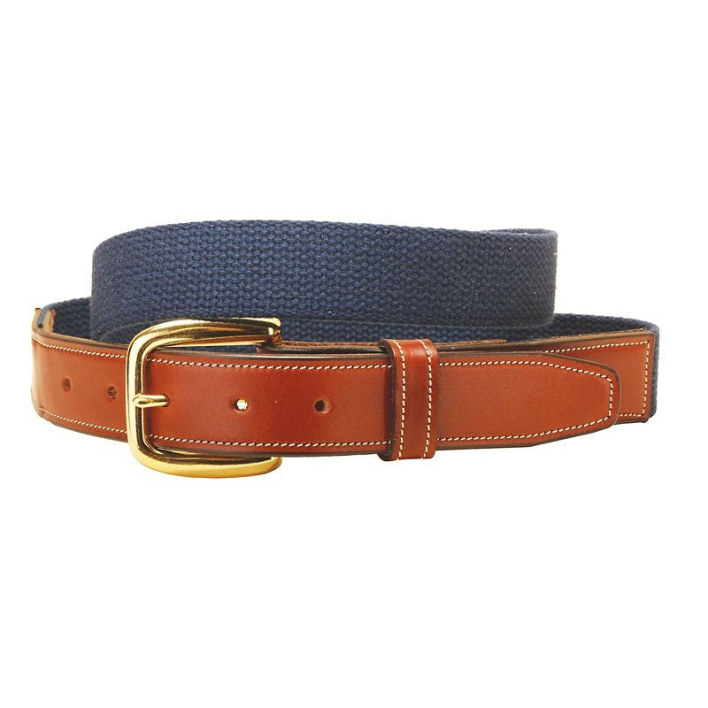 Tory Wide Web Belt With Oakbark Billets 28 Bk/Gry