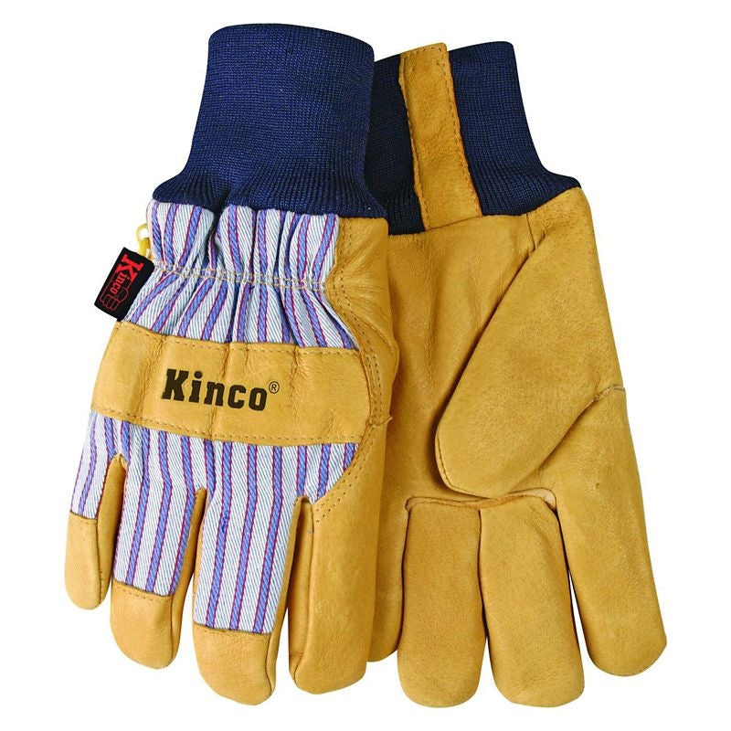 Kinco Lined Suede Pigskin Knit Wrist Glove