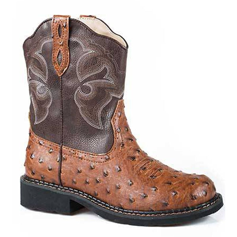 Roper Ladies Ostrich Chunk Riderlite 2 Boot 10 Tan