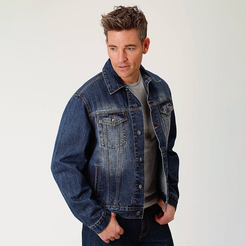 Roper Mens Rangegear Denim Jean Jacket LG Blue