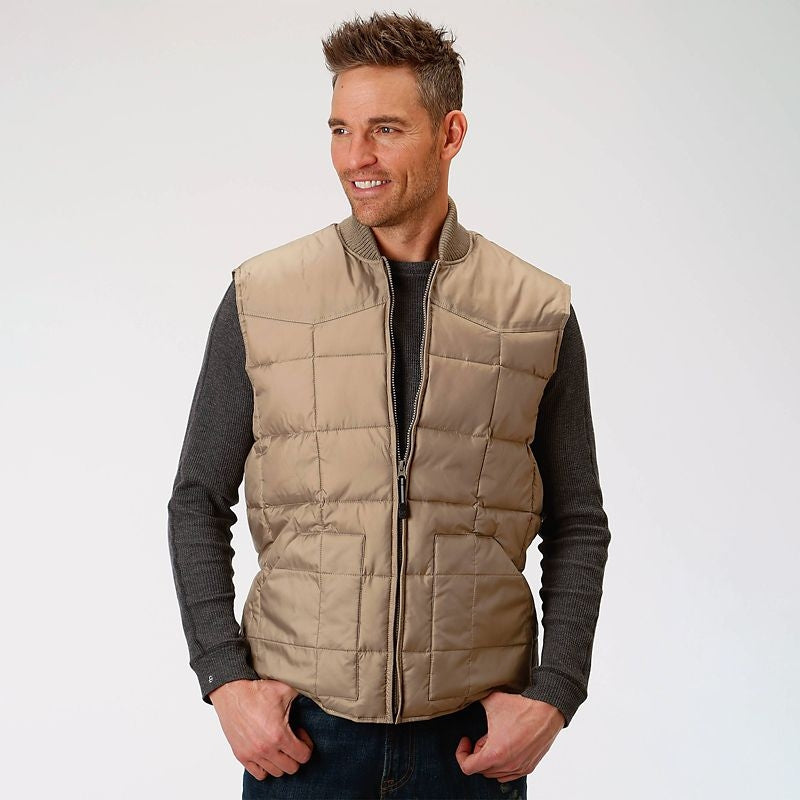 Roper Mens Rangegear Down Vest LG Khaki