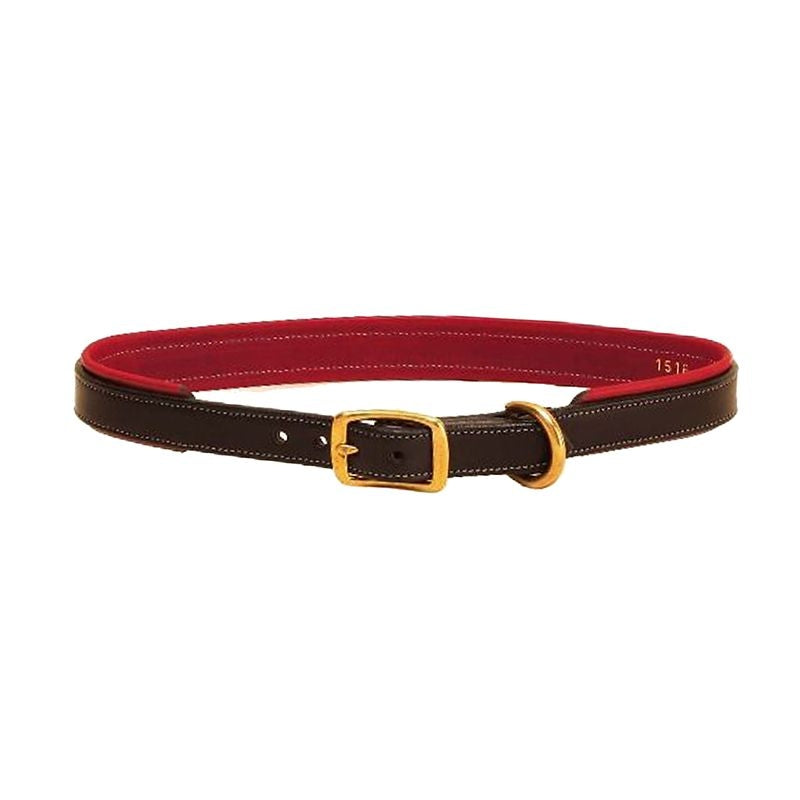 Tory 2-Tone Padded Leather Dog Collar 12in Brown