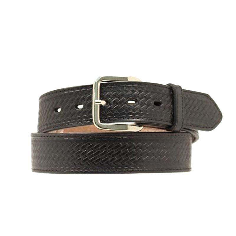 Nocona Basketweave Embossed Leather Belt 28 Black