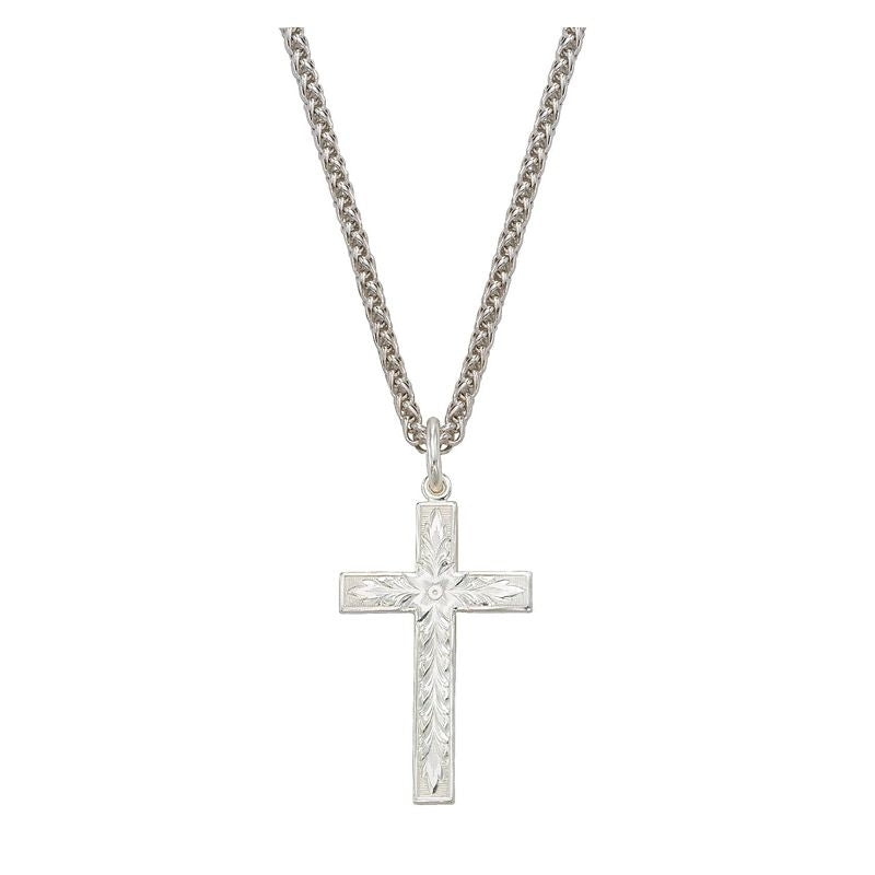 Montana Silversmith Silver Engraved Cross Necklace