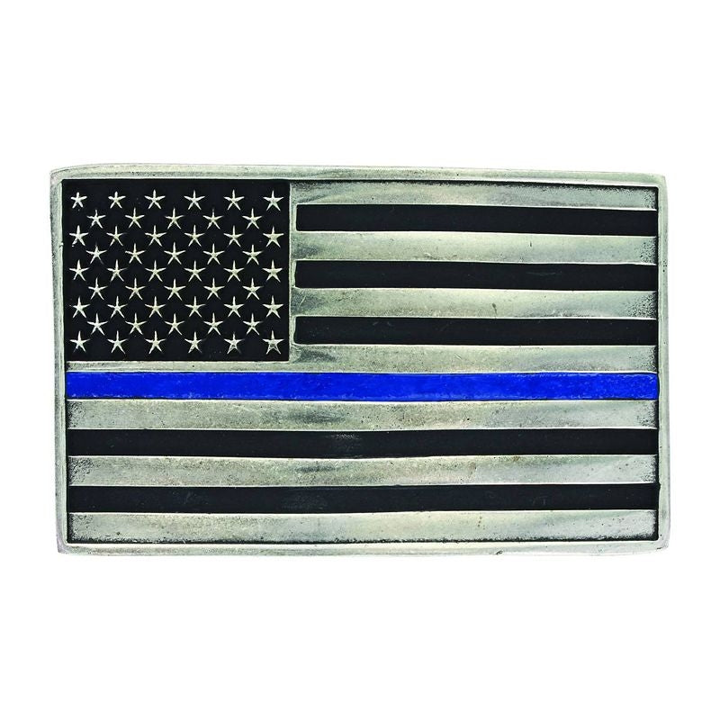 Stand Behind The Blue Line Flag Attitude Buckle