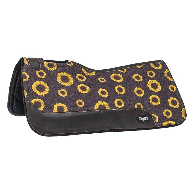 Tough 1 Sunflower Print Felt Saddle Pad