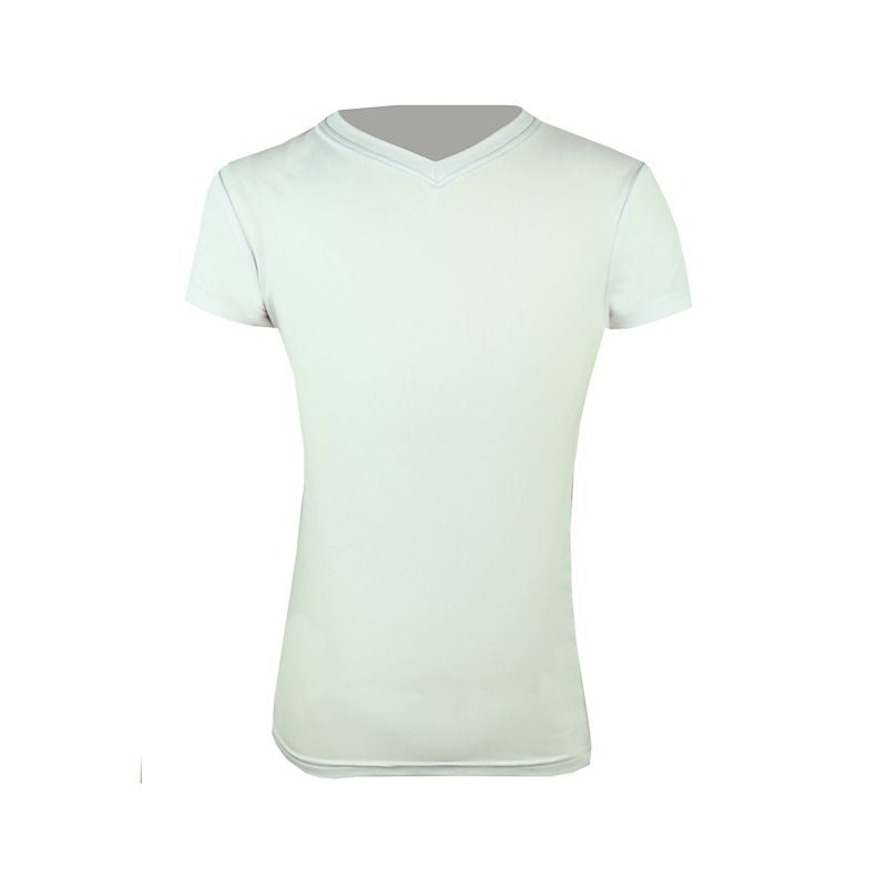 KAKI Short Sleeve V-Neck Exercise Shirt 10 White