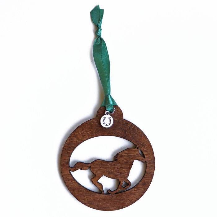 Kelley Wood Galloping Horse Christmas Ornament