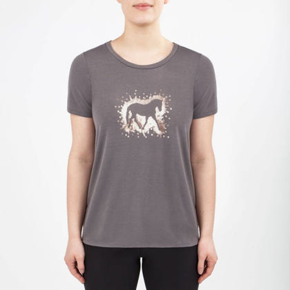 Irideon Ladies "Sequin Horse" Tee Shirt 1X-Large D