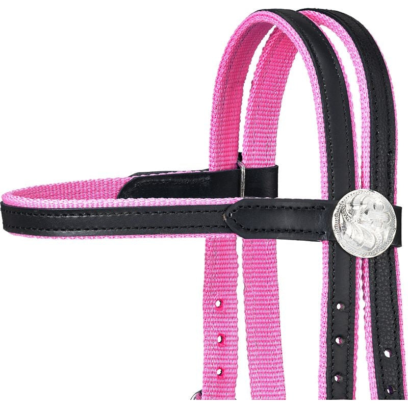 King Series Nylon Browband Bridle Leather