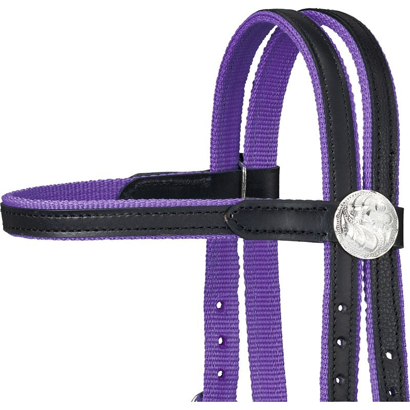 King Series Nylon Browband Bridle Leather