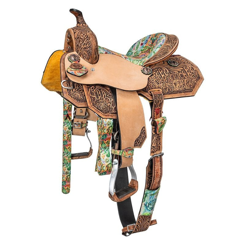 Silver Royal Youth Cactus Barrel Saddle Pkg