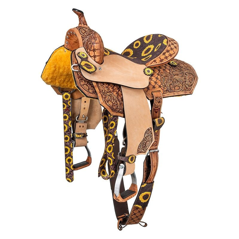 Silver Royal Youth Sunflower Barrel Saddle Pkg