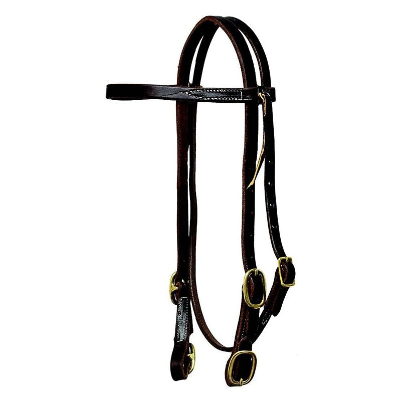 Mustang Oil Harness Leather Browband Four Buckle