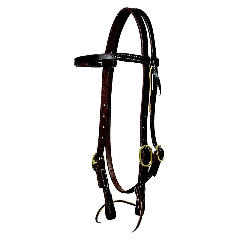 Mustang Oil Harness Leather Browband Dbl Tie End