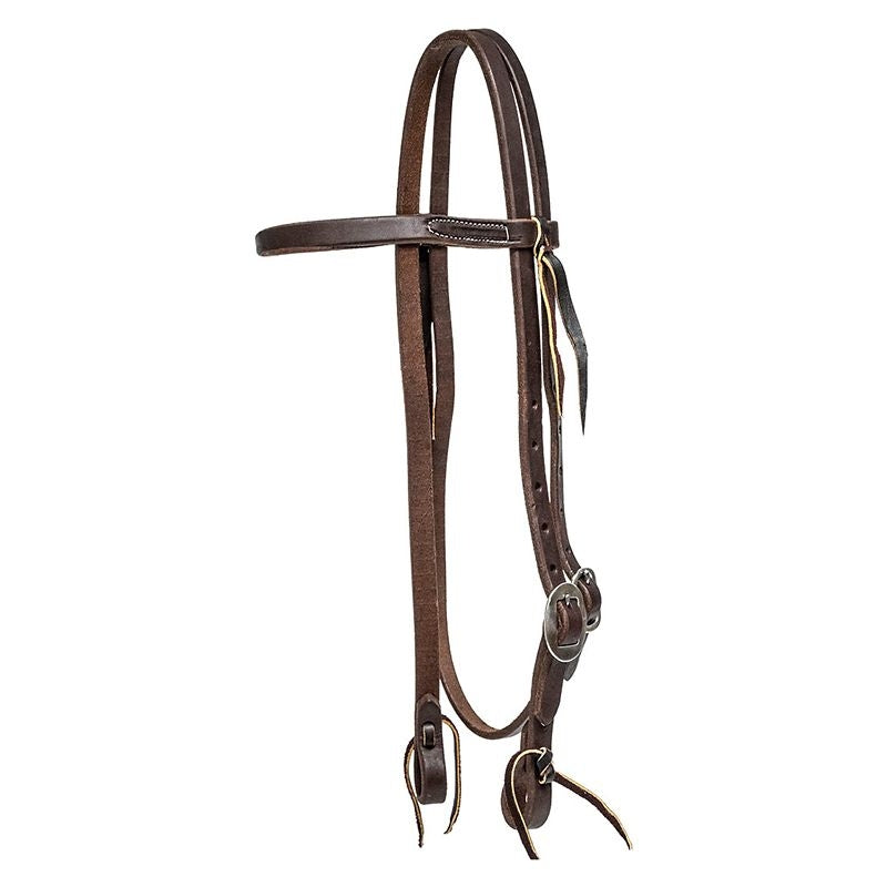 Mustang Oil Harness Leather Browband SS Tie End