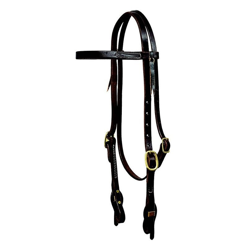 Mustang Oil Harness Leather Browband Dbl Quick End