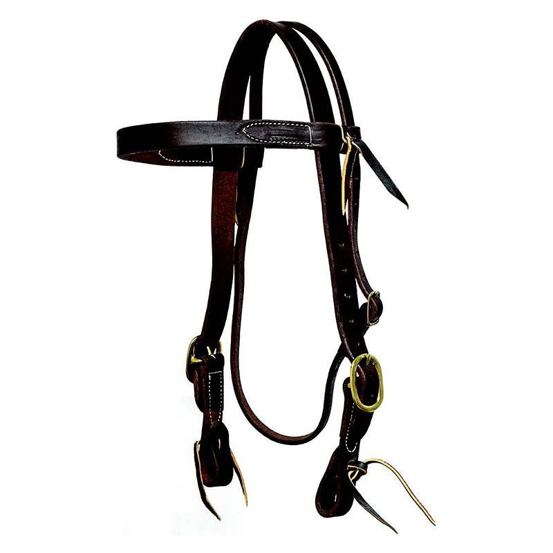Mustang Oil Harness Leather Browband Dbl Tie End