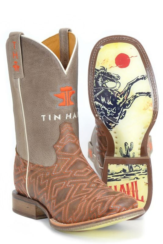 Tin Haul Mens Puzzler Sq Toe Boots