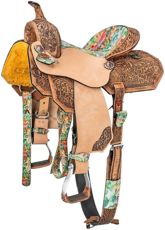 Silver Royal Youth Cactus Barrel Saddle