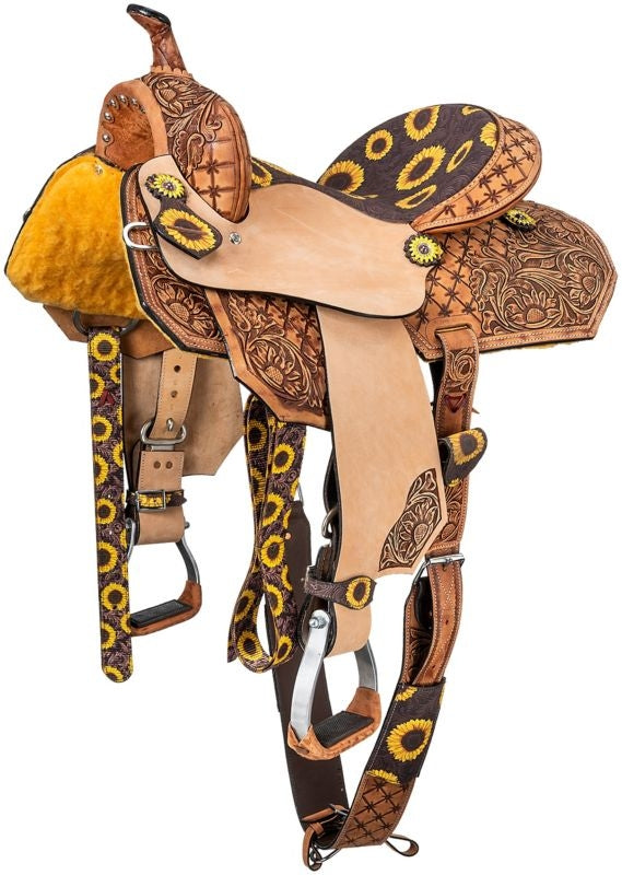 Silver Royal Youth Sunflower Barrel Saddle